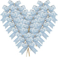 50pcs 3.5" Light Blue Satin Ribbon Bows Twist Ties Bows Wine Bows Tie by Micomon