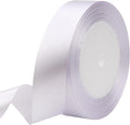 White Solid Satin Ribbon 1 Inch 25 Yards Solid Polyester Fabric Ribbon by Riunbb