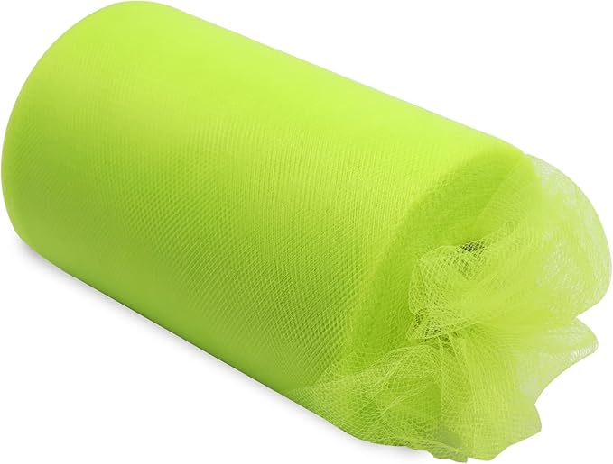 Lime Green Tulle Fabric Rolls 6 Inch by 100 Yards Fabric Spool Tulle Ribbon - Image 2
