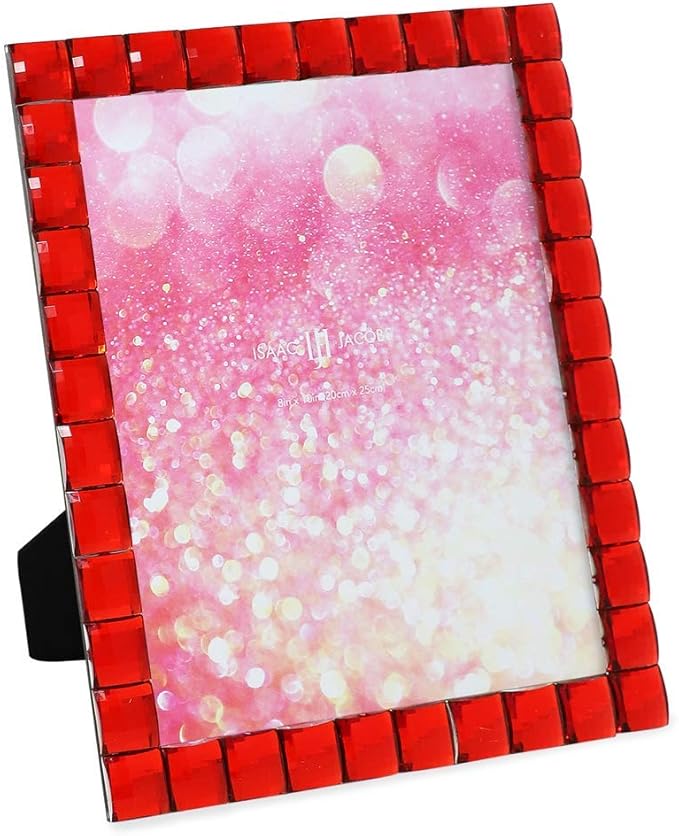 Isaac Jacobs Decorative Sparkling Red Jewel Picture Frame, Photo Display & Home by IsaacJacobs