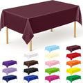 QZYL 12 PCS Wine Plastic Tablecloths, 54 in x 108 in Dinner Table Cloths by QZYL
