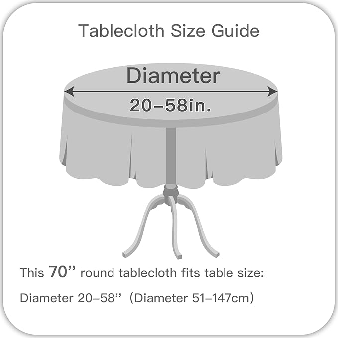 maxmill Round Linen Textured Tablecloth Spill-Proof Stainproof Wrinkle Free - Image 7