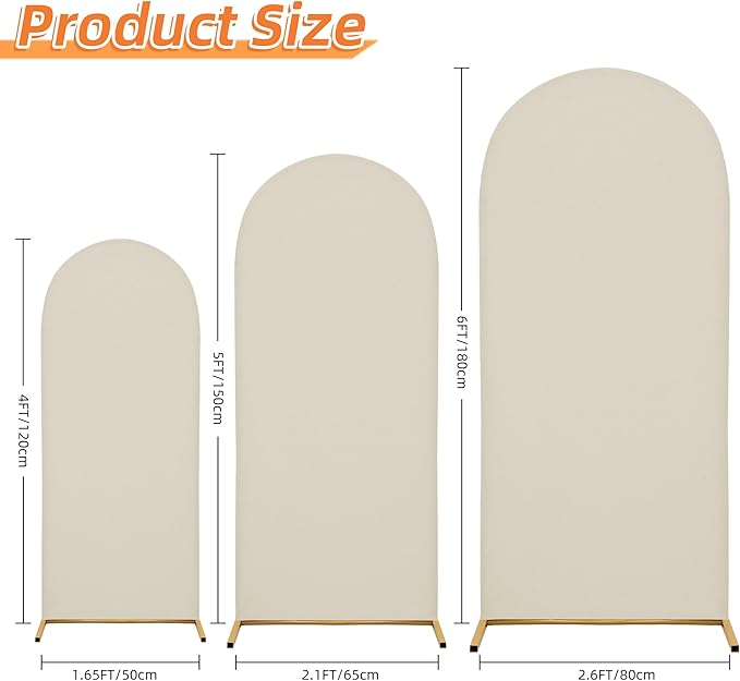Wedding Arch Cover 5FT Arch Backdrop Cover Spandex Fitted Arch Cover - Image 2