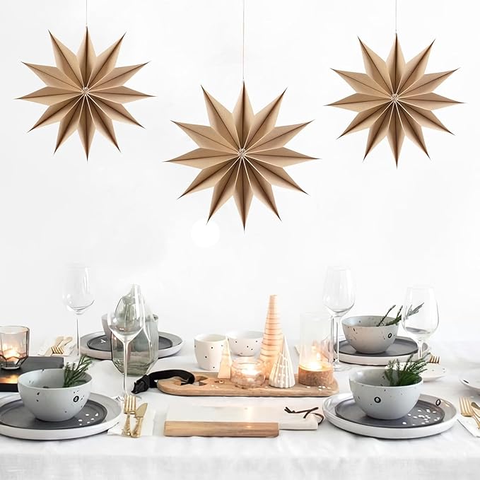 Easy Joy 3Pcs Boho Paper Landern Star - Image 3
