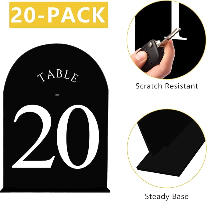 JOYIT Arch Wedding Table Numbers 1-20 - Image 3