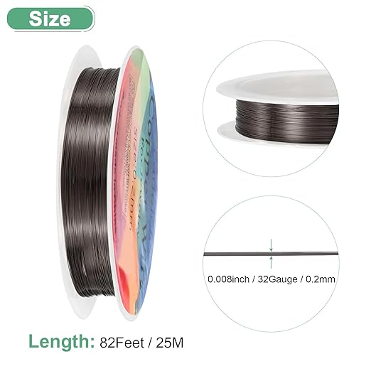 0.2 mm/32 Gauge Copper Wire for Jewelry Making, 82FT Copper Beading Craft Wire - Image 3