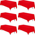 BRILLMAX 6 Pack Red Tablecloths 70 x 120 Inch by BRILLMAX