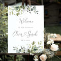Wedding Sign, Wedding Welcome Sign, Wedding Eucalyptus Sign, Wedding Sign by Unknown