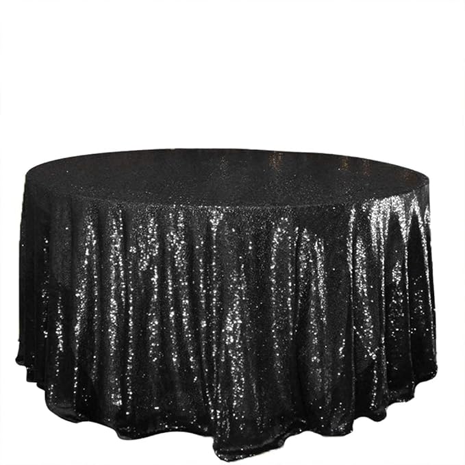 JYFLZQ Black Sequin Tablecloth - Image 3