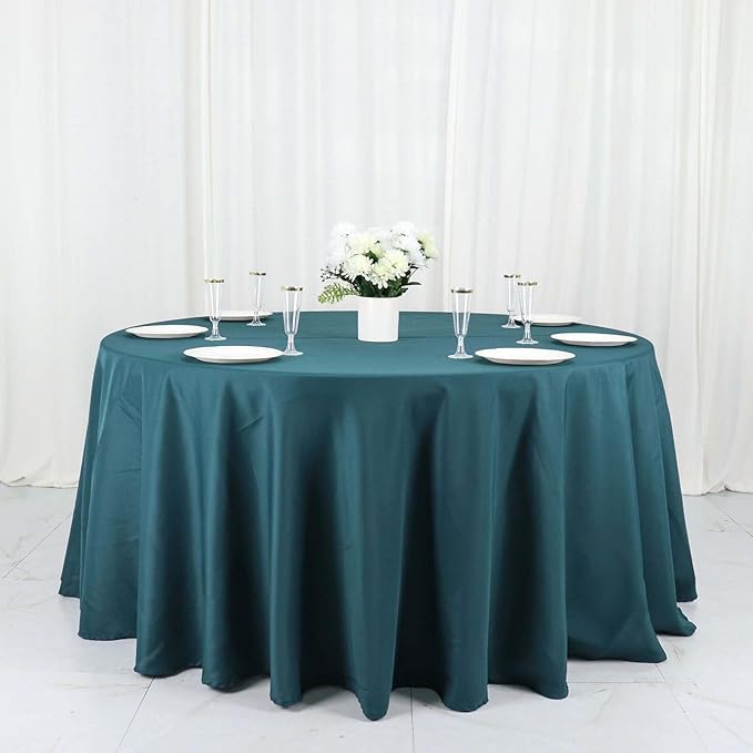 Efavormart Round Tablecloth, 120 Inch Stain & Wrinkle Resistant Washable Table by efavormart