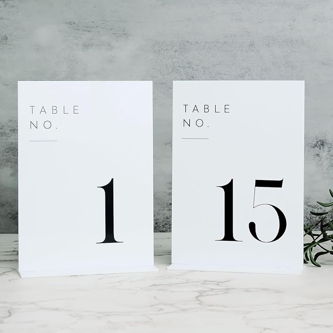 JINMURY White Wedding Table Numbers 1-15 by JINMURY
