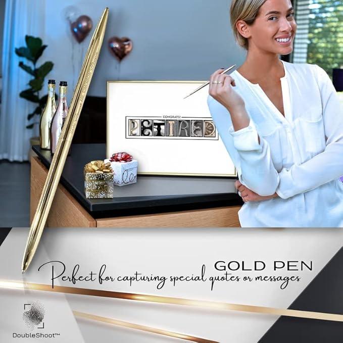 Framed Gold Retirement Decorations Guest Book - Image 4