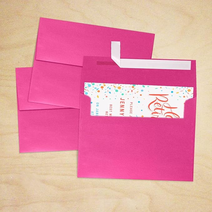 LUXPaper A7 Invitation Envelopes | Peel & Press | 5 1/4" x 7 1/4" | Azalea - Image 7