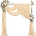 4 Panels Wedding Arch Draping Fabric 20Ft Length x 28" Width Champagne Arch by Sunnyline