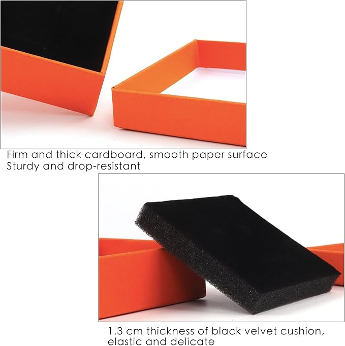 Gift Box Necklace Earring Ring Box Gift Box, 12 Pieces Square Cardboard Jewelry - Image 3