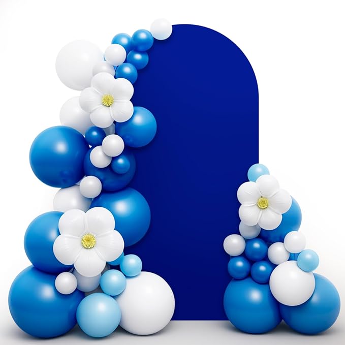 LEBENGURU Upgraded 7.2FT Wedding Arch Cover, Royal Blue Spandex Fitted Arch by LEBENGURU