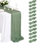 12Pcs Sage Green Cheesecloth Table Runner 120 Inch Green Cheesecloth Table by Unknown