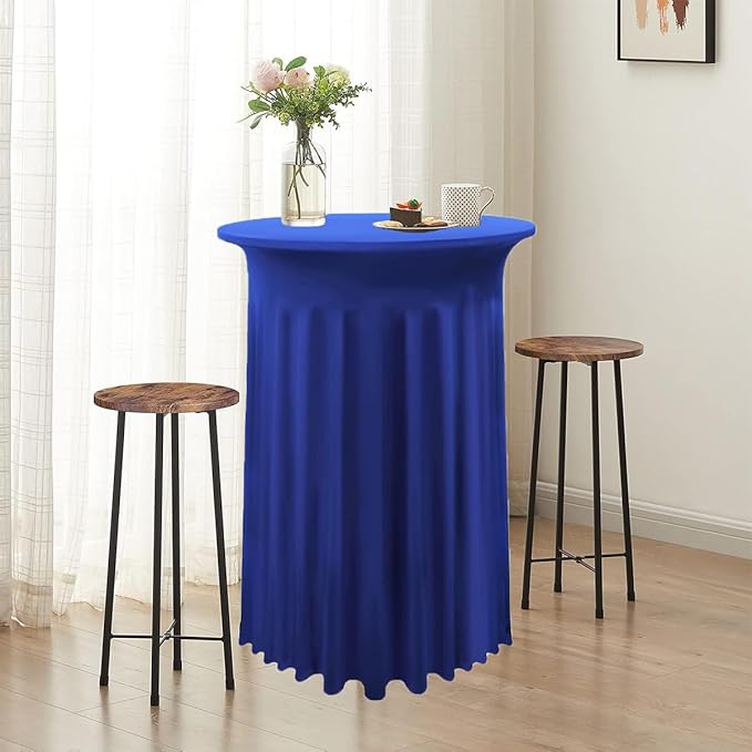 Albassa 2 Pack Cocktail Table Covers 32"x 43" Spandex Stretch Round Cocktail - Image 4