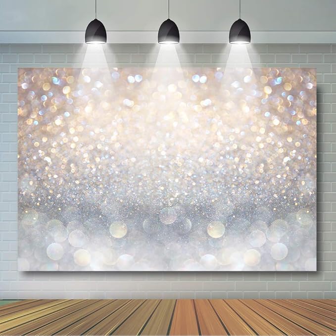 Bokeh Photography Backdrop Blue Grey Spots Sparkle Background Weeding Baby - Image 5