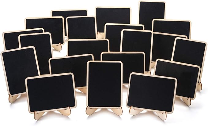 ONUPGO Mini Chalkboard Signs, 20 Pack Small Wooden Chalkboard Labels - Image 2