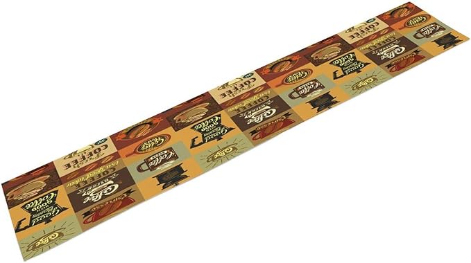 Coffee Table Runner, Vintage Style Coffee Beans Cups Theme Design Pattern Print - Image 8