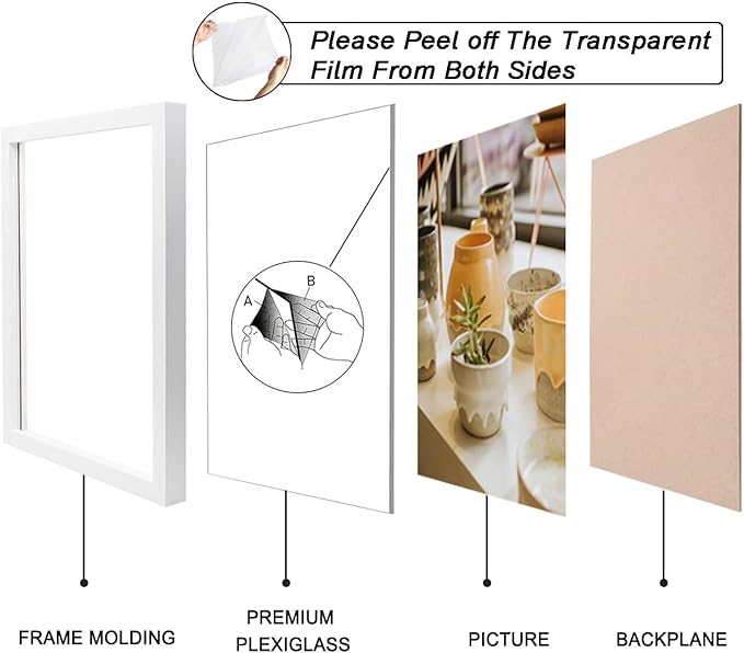 KTKDE A4 Picture Frame White Wooden Photo Frame - Image 4