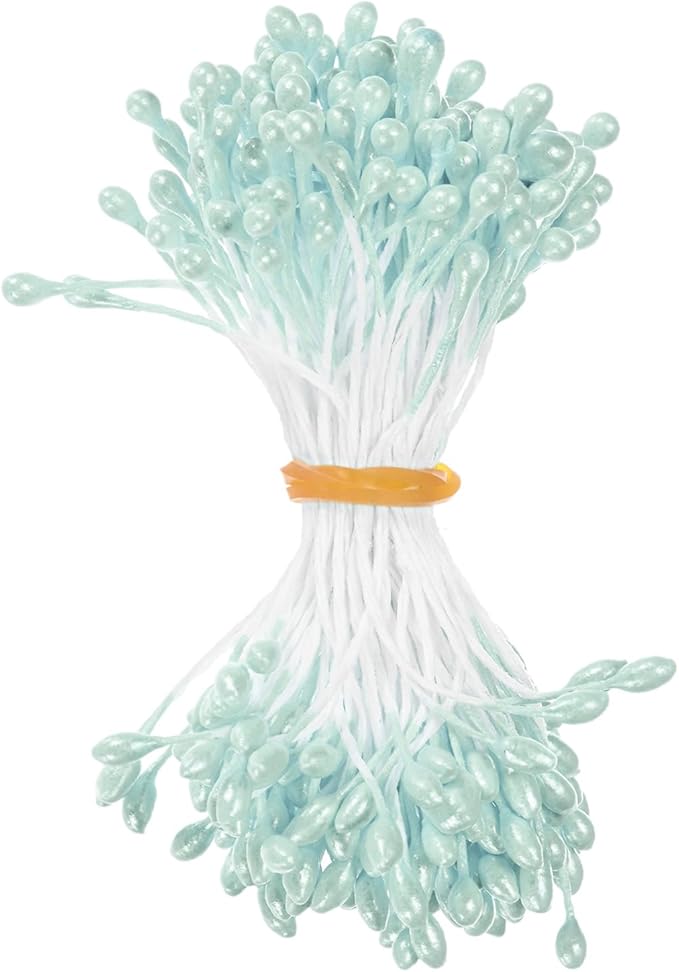 150-Pack Flower Stamens for Crafts, 5mm Double Heads Artificial Pearl Floral by MMETERXITY