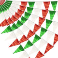 20M/65FT White Green Red Triangle Pennant Banner Flag Metallic Fabric Bunting by raqieden