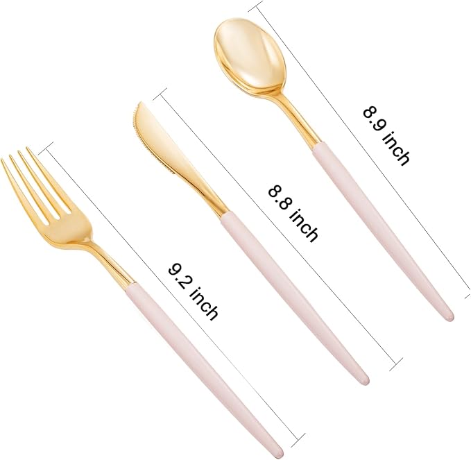 I00000 300 Pack Gold Silverware - Image 7