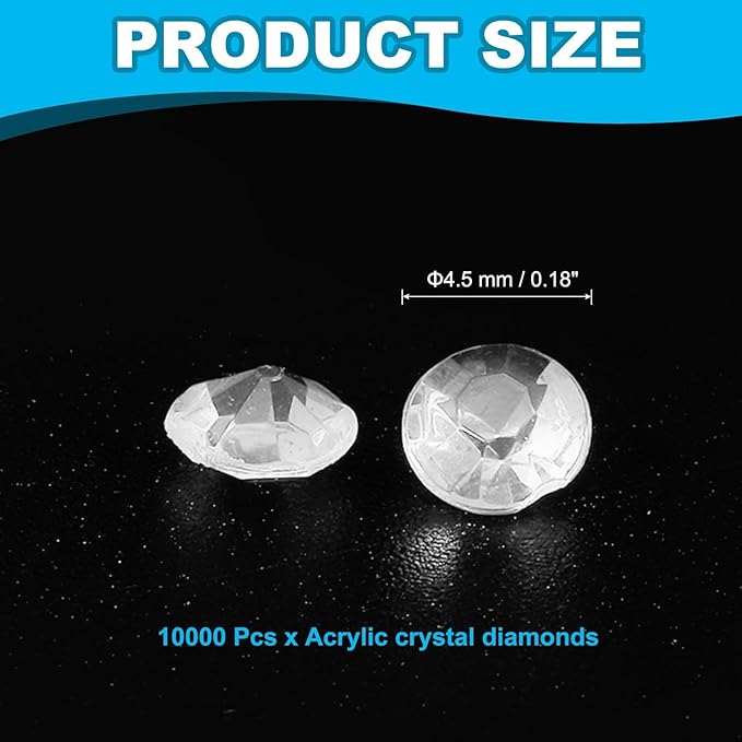 PATIKIL 10000 Pcs Wedding Table Scatter Confetti Crystals 4.5mm Acrylic - Image 2