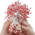 HAHIYO 700Pcs 2mm Light Yellow & Red Pearl Double Head Flower Stamen Pistil by HAHIYO