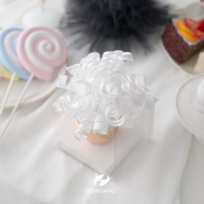 HUIHUANG White Bows for Gift Wrapping Christmas Gift Bows 5 inch x 8 Counts - Image 9