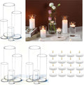 UDU Set of 12 Cylinder Glass Vases and 18 Pcs Floating Candles by Unknown