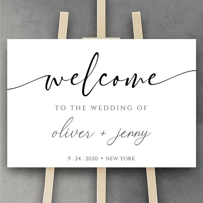 Generic Personalized Wedding Welcome Sign, Modern Minimalist, 18x27 inches - Image 2