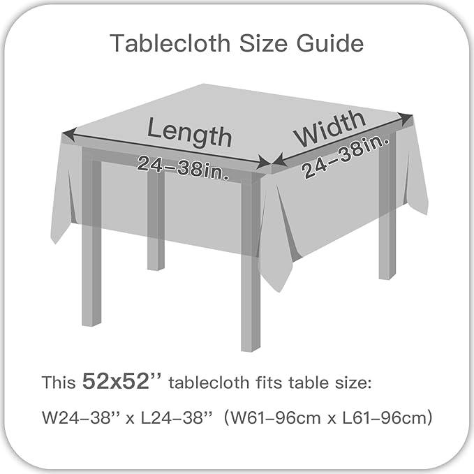 maxmill Square Tablecloth Linen Texture Stain Resistant Waterproof Wrinkle - Image 7
