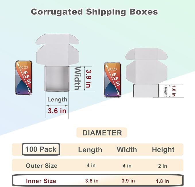 MEBRUDY 4x4x2 Inches Shipping Boxes Pack of 100, Small Corrugated Cardboard Box - Image 2