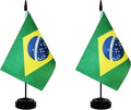2 Pack Brazil Desk Flag, Brazilian Table Office Flag by Unknown
