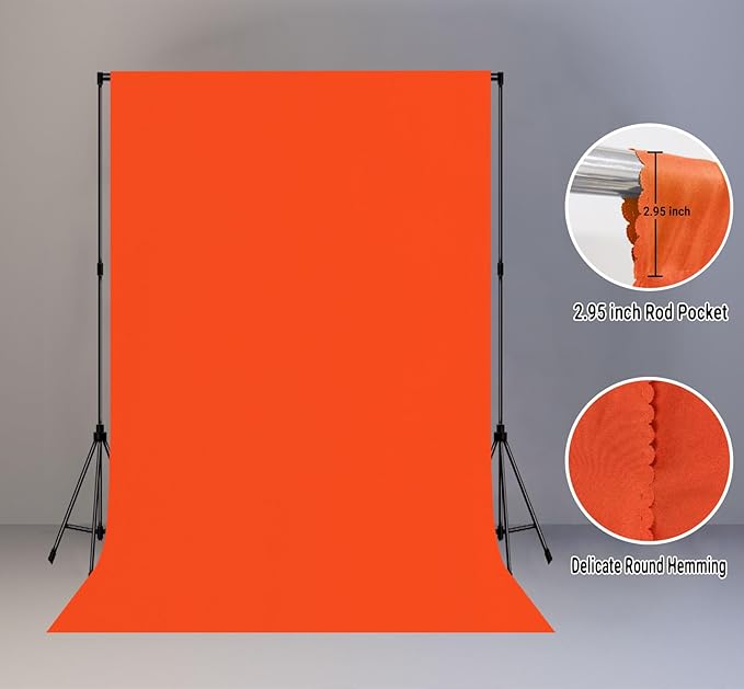 6x9FT Pure Orange Backdrops Solid Background - Image 2