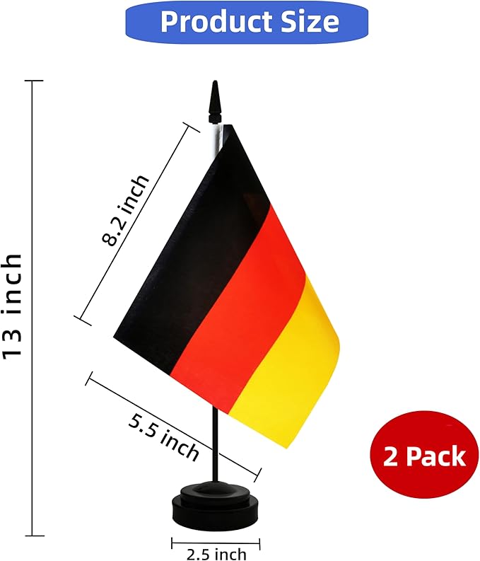 2 Pack Germany Desk Flag, Germanic Table Office Flag - Image 2