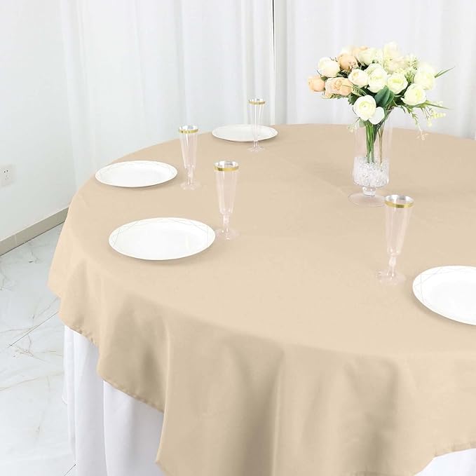 Efavormart 70" Square Linens Nude Wholesale Linens Polyester Square Linen - Image 2