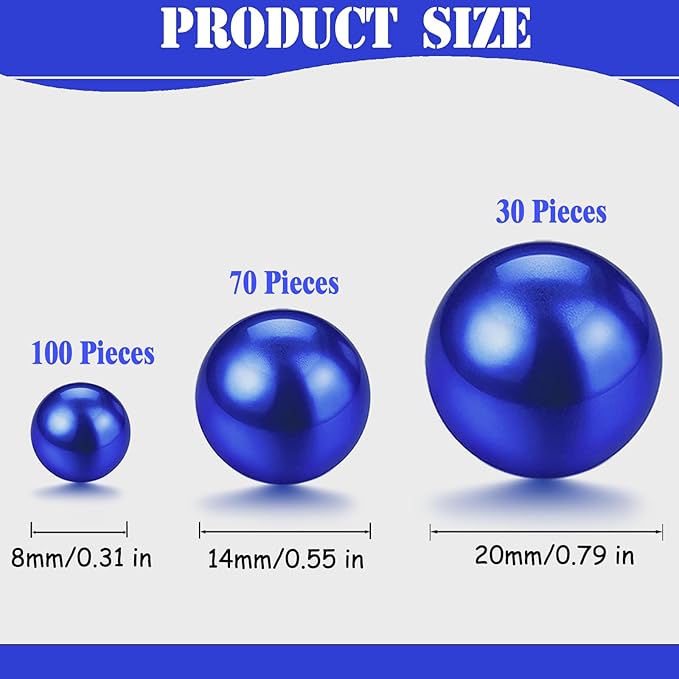 200 Pcs Vase Filler Beads Blue Pearl Beads - Image 3