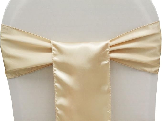 MDS Pack of 125 PCS Satin Chair Sashes Charmeuse Sateen Dining Chair Bows by MDS