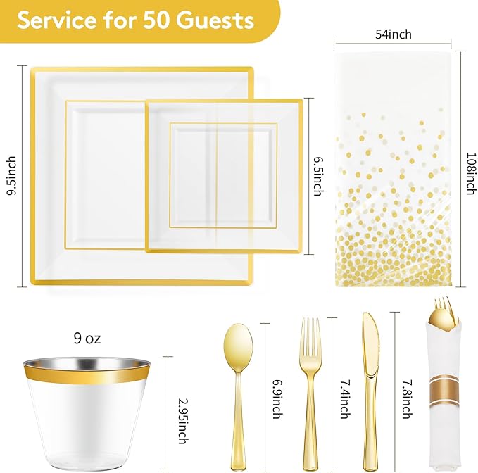 Goodluck 352-Piece Clear Plastic Dinnerware Set - Image 4