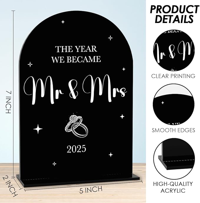 Black Wedding Sign, The Year We Became Mr and Mrs Signs, Wedding Engagement - Image 2