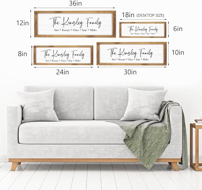 Last Name Signs for Home, Personalized Wall Decor, Framed Family Name Signs for - Image 4