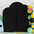 Fomcet Set of 3 Wedding Arch Cover 6FT, 7.2FT Black 2-Sided Round Top Spandex by Fomcet