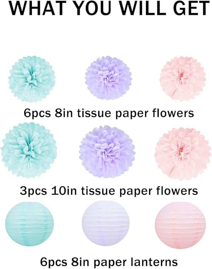 Blue Pink Purple Party Decorations - Image 2
