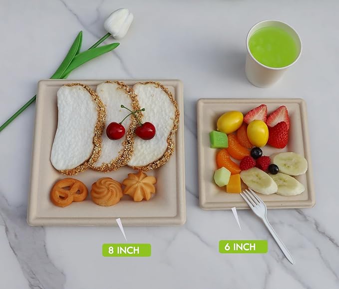 GreenWorks 6 inch and 8 inch Heavy-duty Compostable Plates - Image 4