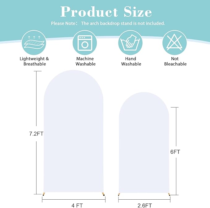 White Arch Backdrop Cover for Wedding, Birthday Party Decor, Chiara Backdrop - Image 6