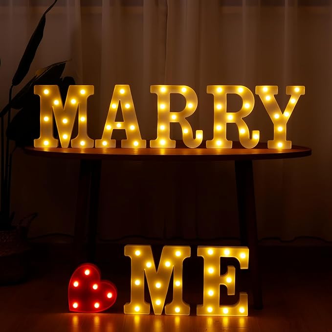 Marry Me Light Up Letters, Led Marry Me Sign by Weareyourgoodpartners